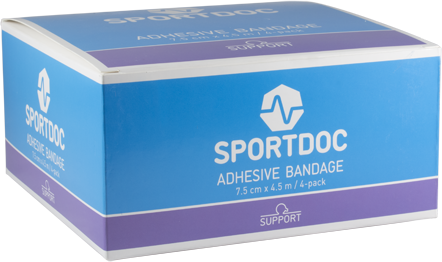 SPORTDOC Adhesive Bandage 7,5 cm x 4,5 m (4-pack in box)