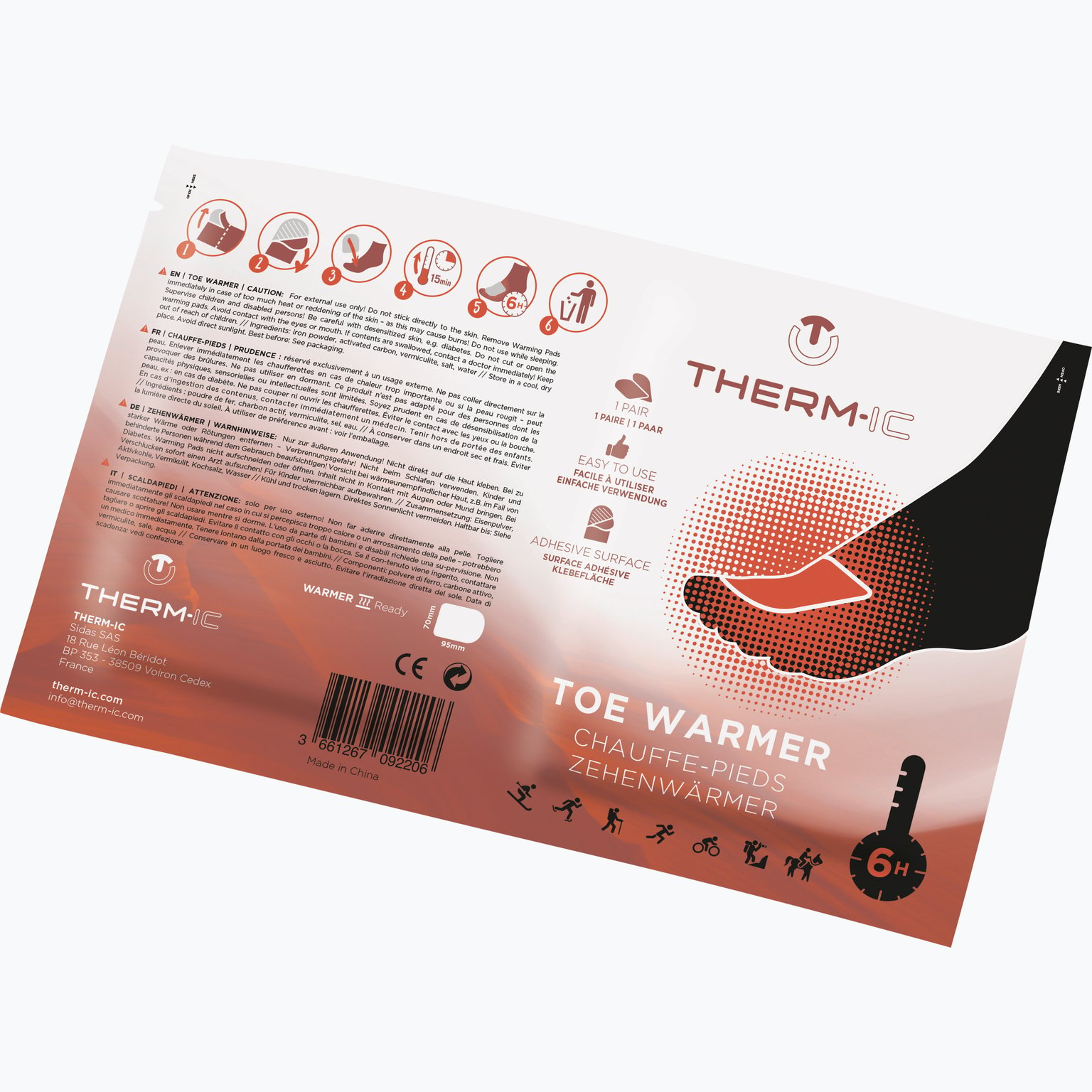 Thermic Tåvärmare 1 par Flerfärgad