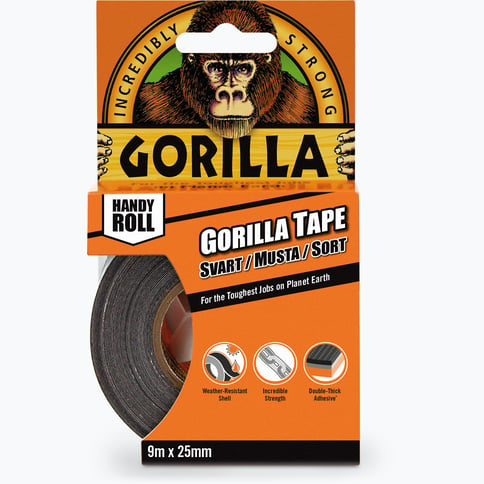 GORILLA Handy Roll vävtejp Svart