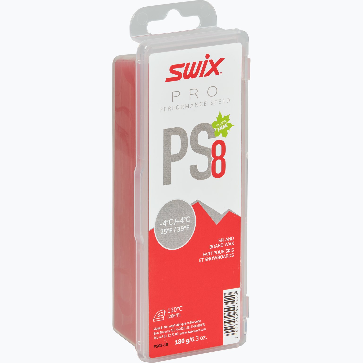 Swix PS8 Red -4°C/+4°C 180g glidvalla Röd