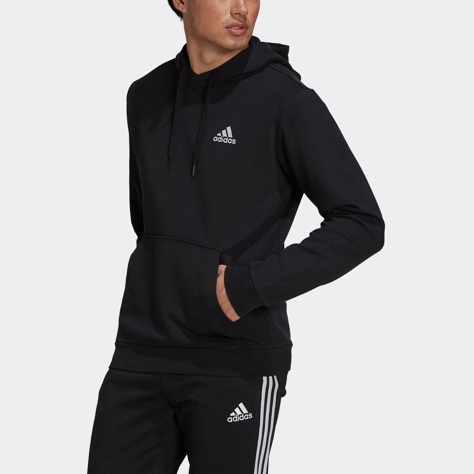 adidas Essentials Feelcozy Fleece M huvtröja Svart