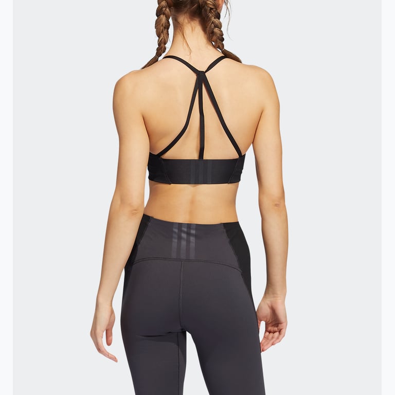 adidas Yoga Studio Light-Support 3-Stripes sport-BH Grå