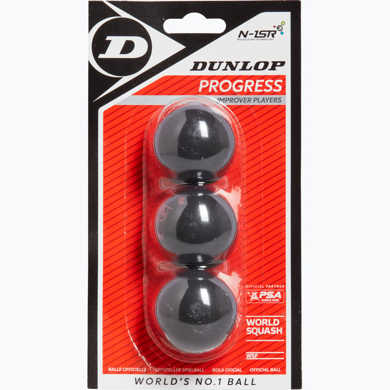 Dunlop Progress 3-pack squashbollar Svart