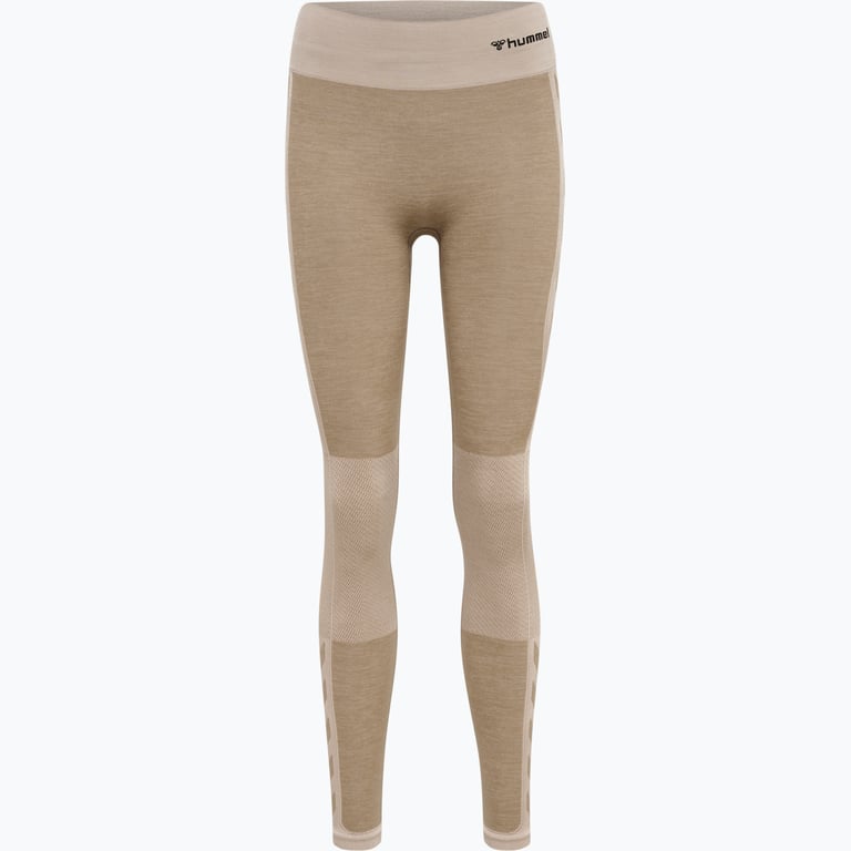 Hummel hmlCLEA Seamless Mid Waist träningstights Beige