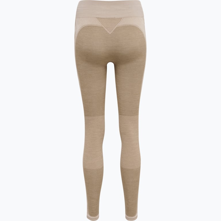 Hummel hmlCLEA Seamless Mid Waist träningstights Beige