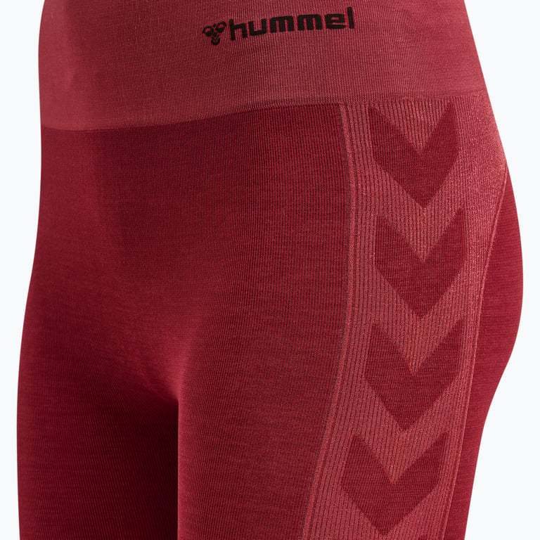 Hummel hmlCLEA Seamless Mid Waist träningstights Röd