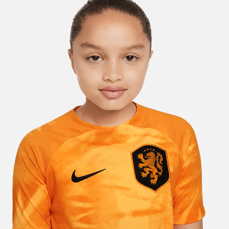 Nike Nederländerna 2022/23 Stadium Home JR matchtröja Orange