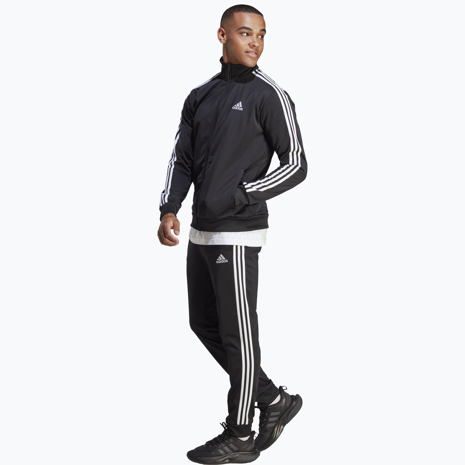 adidas Basic 3-Stripes Tricot M träningsoverall Svart