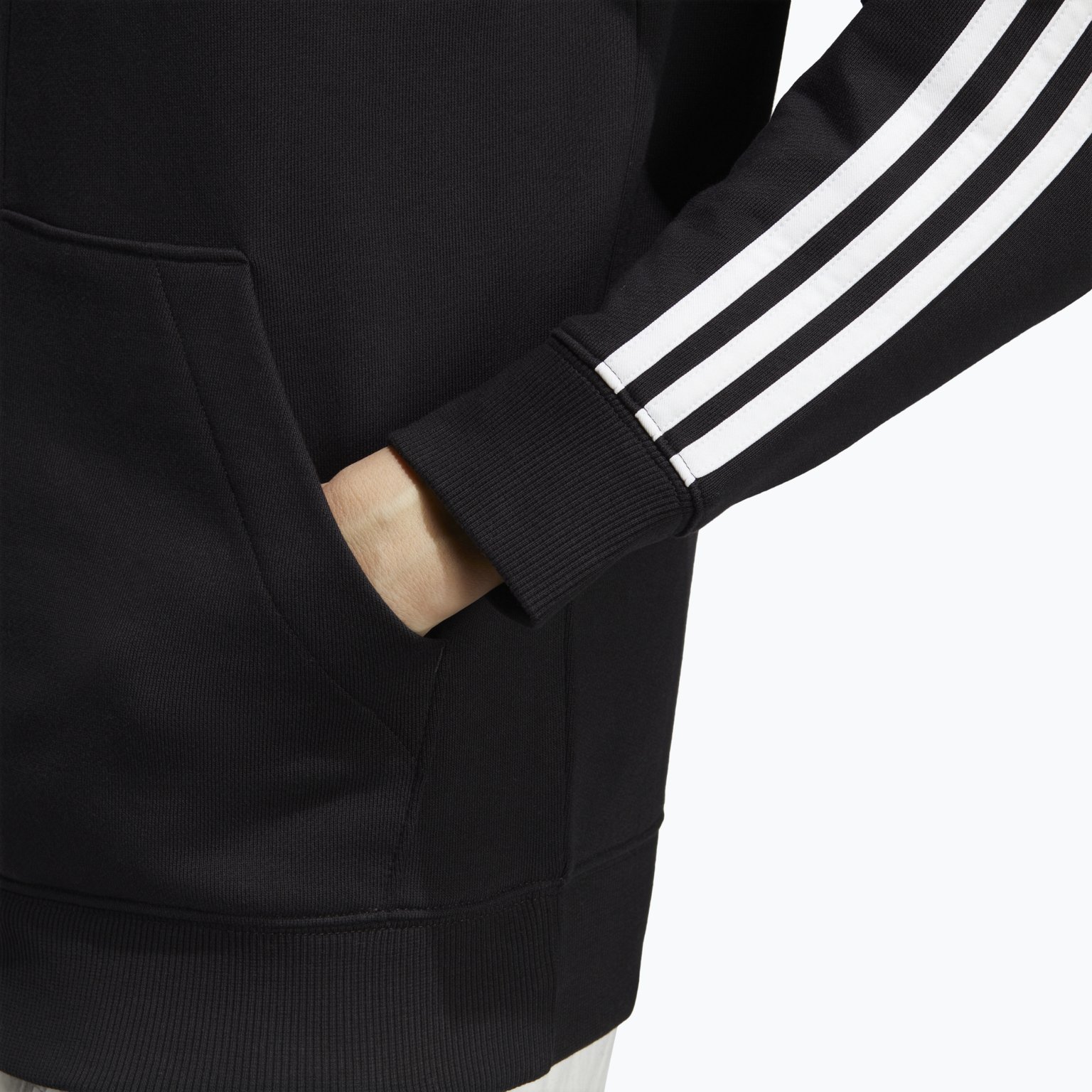 adidas Essentials 3-Stripes French Terry W huvtröja Svart