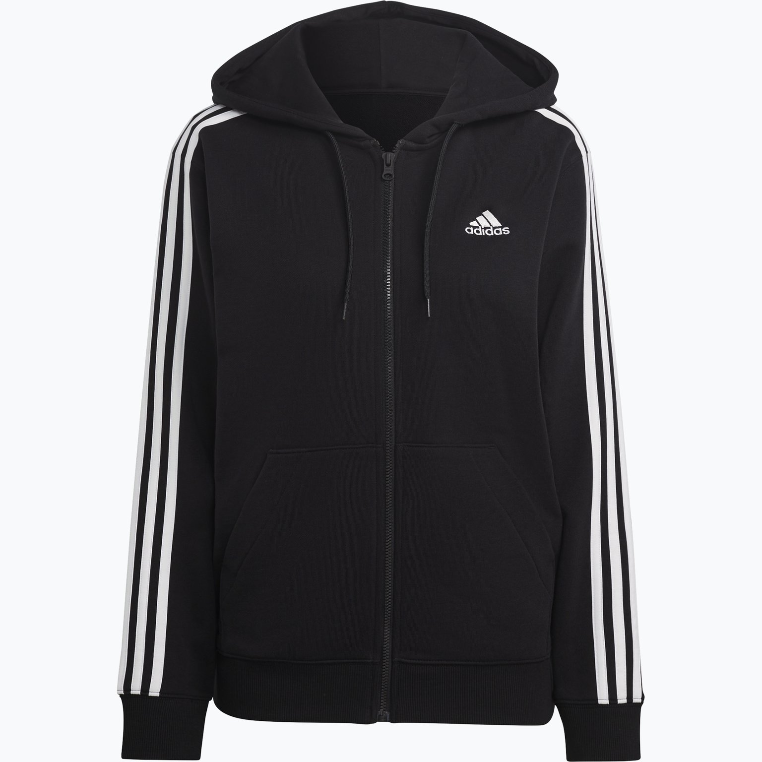 adidas Essentials 3-Stripes French Terry W huvtröja Svart