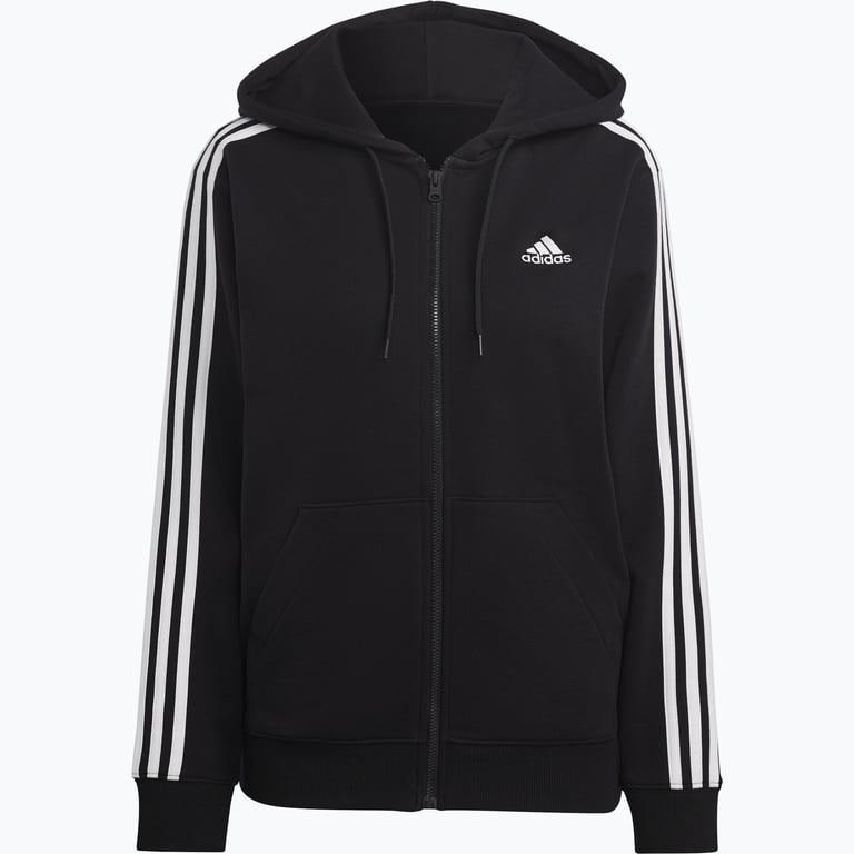 adidas Essentials 3-Stripes French Terry W huvtröja Svart