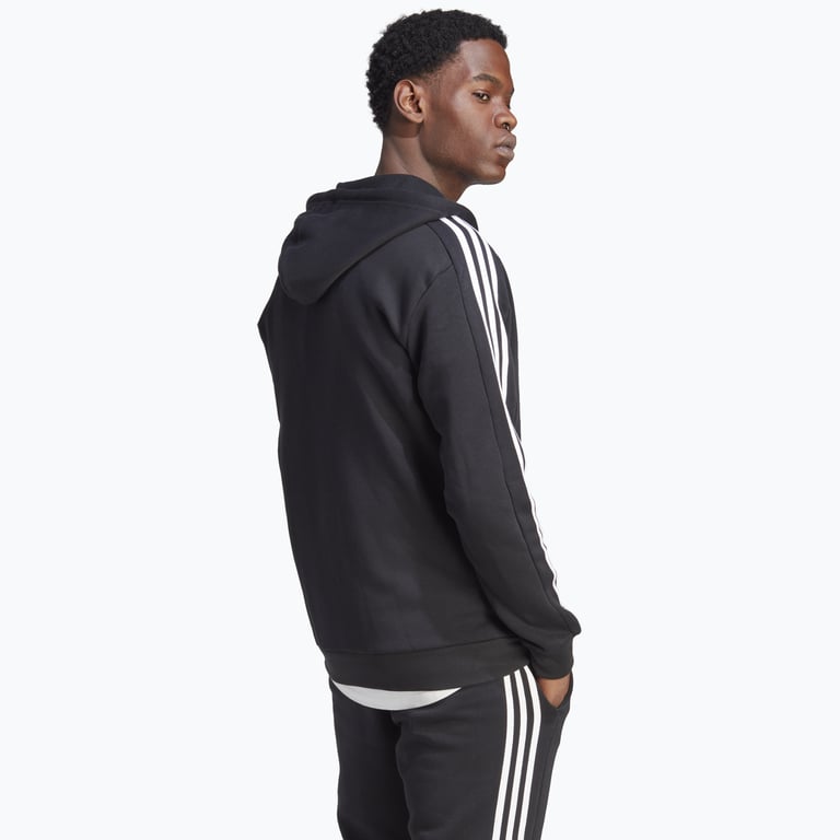 adidas Essentials Fleece 3-Stripes Full-Zip M huvtröja Svart