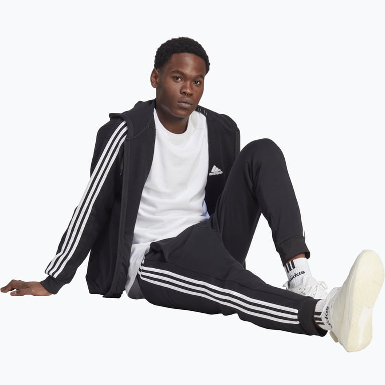 adidas Essentials Fleece 3-Stripes Full-Zip M huvtröja Svart