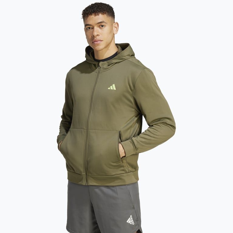 adidas Train Essentials Seasonal Full-Zip träningströja Grön