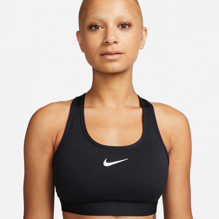 Nike Swoosh Medium Support sport-BH Svart