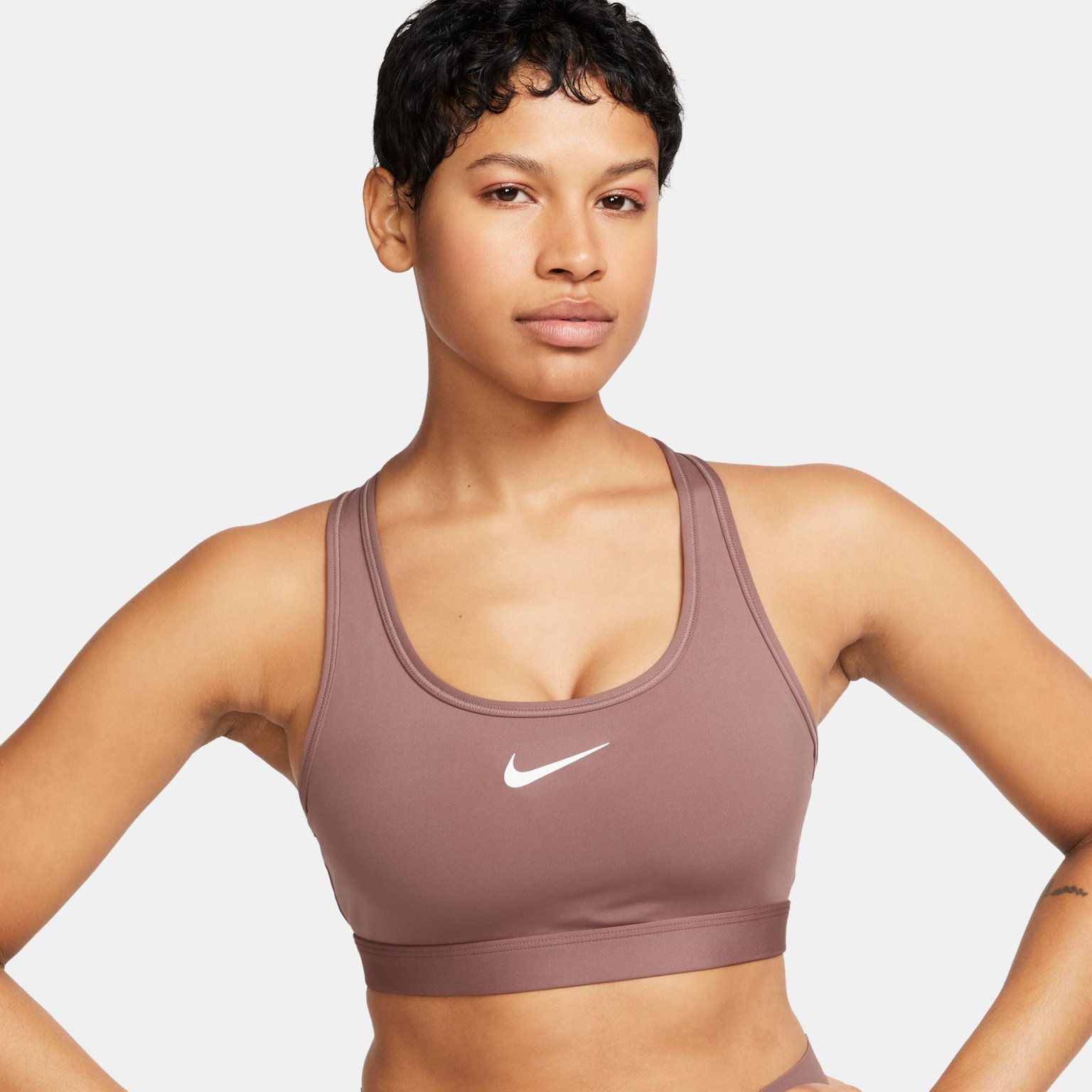 Nike Swoosh Medium Support sport-BH Brun