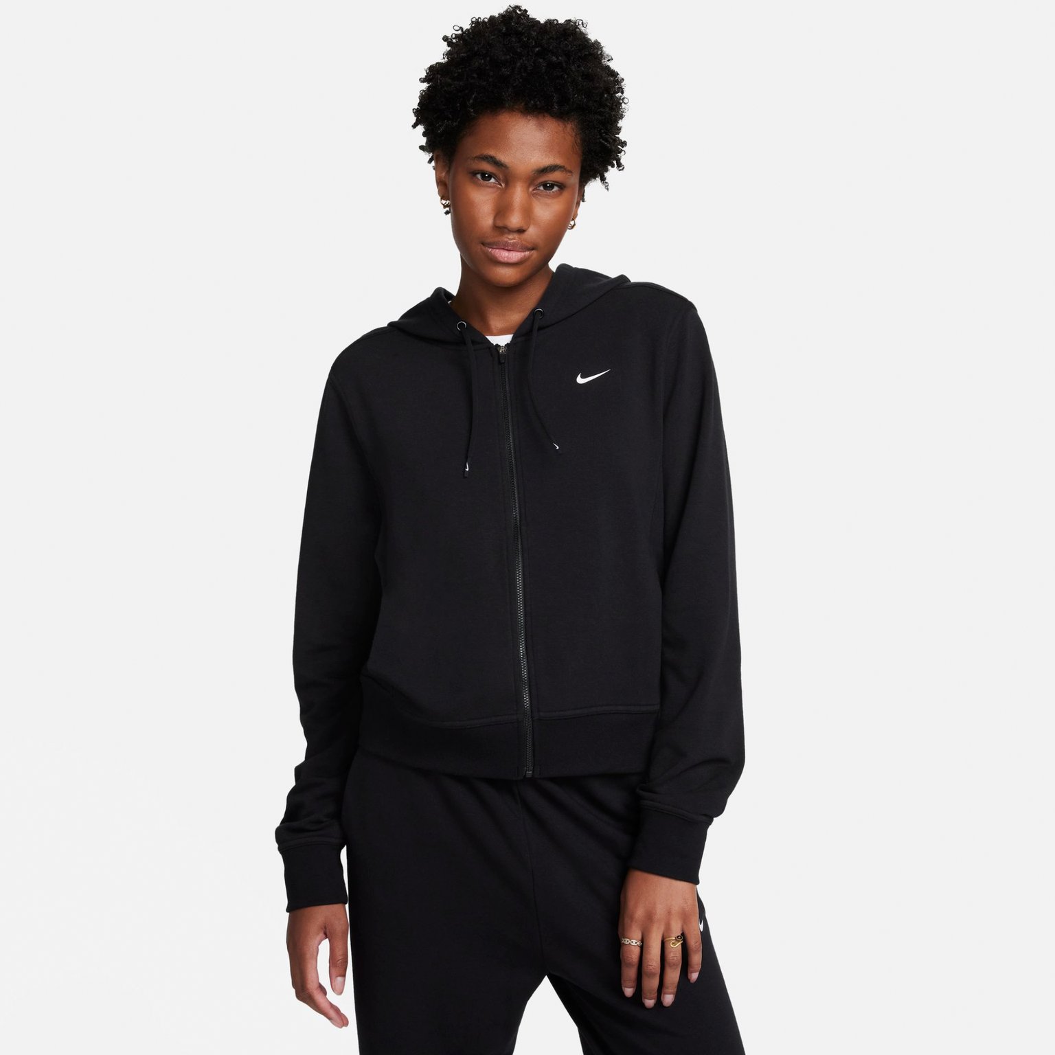 Nike One Dri-FIT Zip W huvtröja Svart