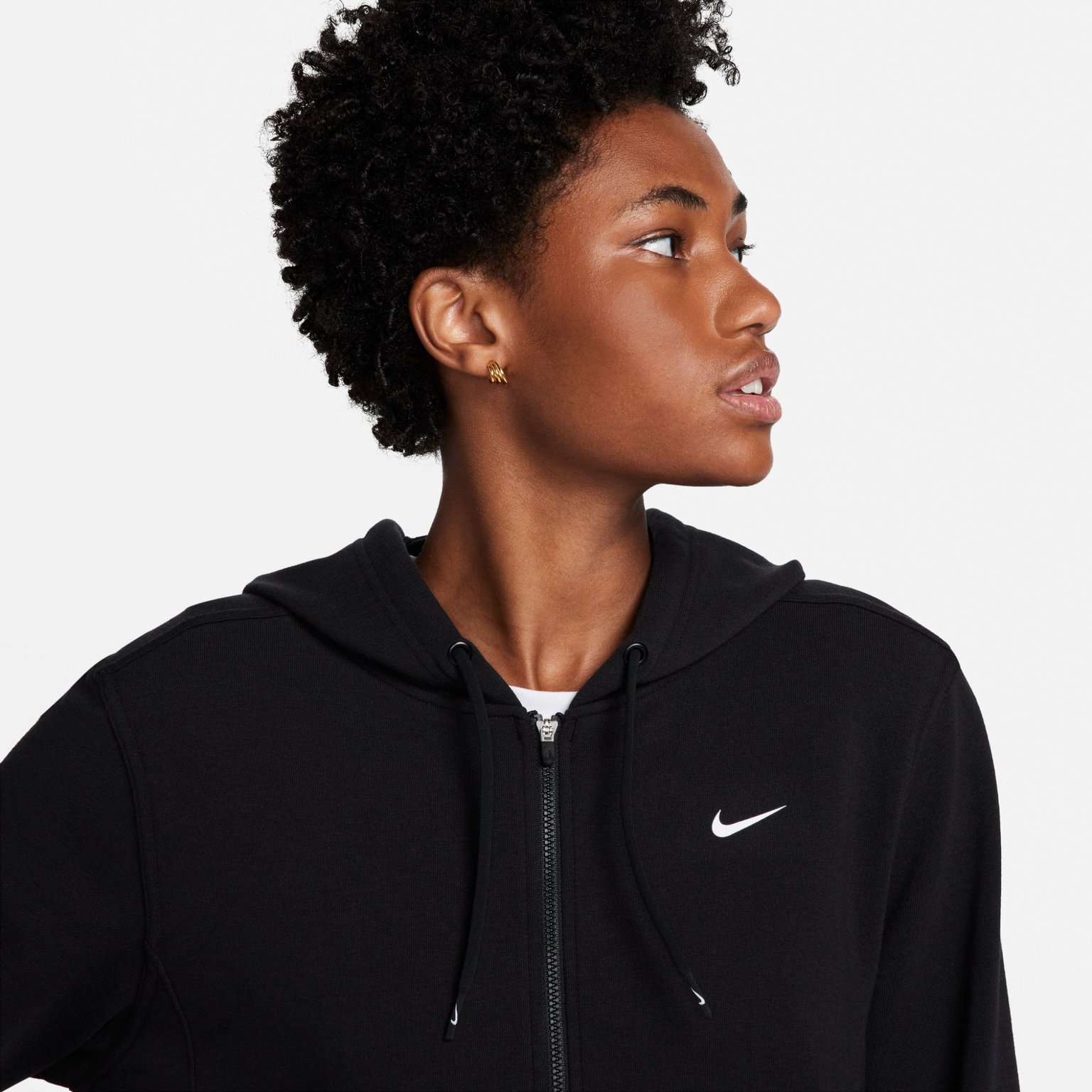 Nike One Dri-FIT Zip W huvtröja Svart