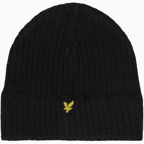 Lyle & Scott Knitted Ribbed mössa Svart