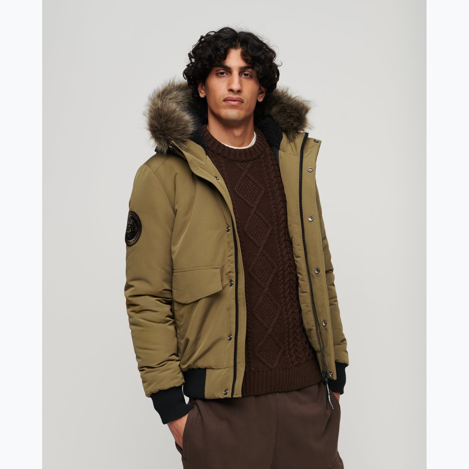 Superdry Everest Puffer Bomber M vinterjacka Grön