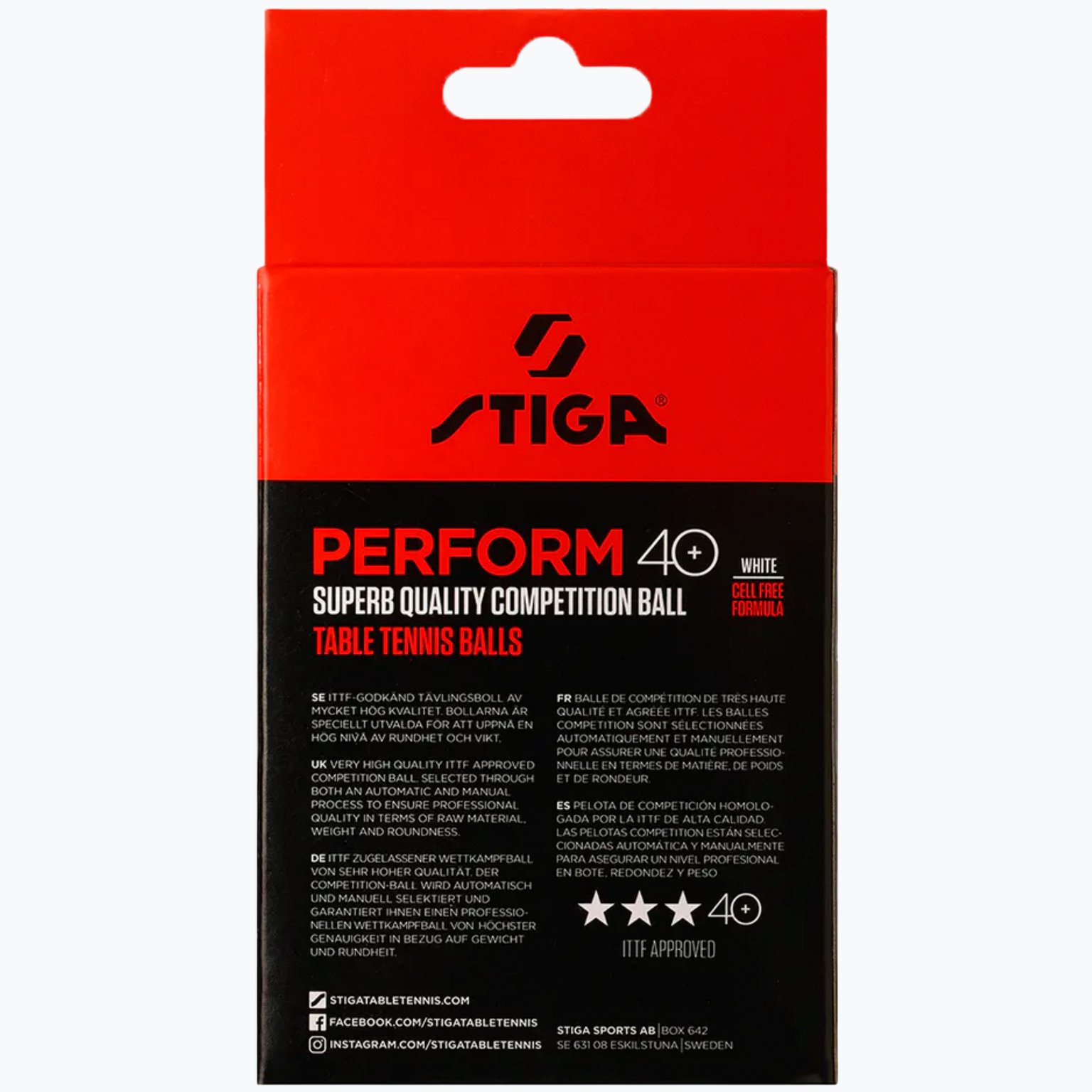 Stiga Perform 3-star 6-pack pingisbollar Vit