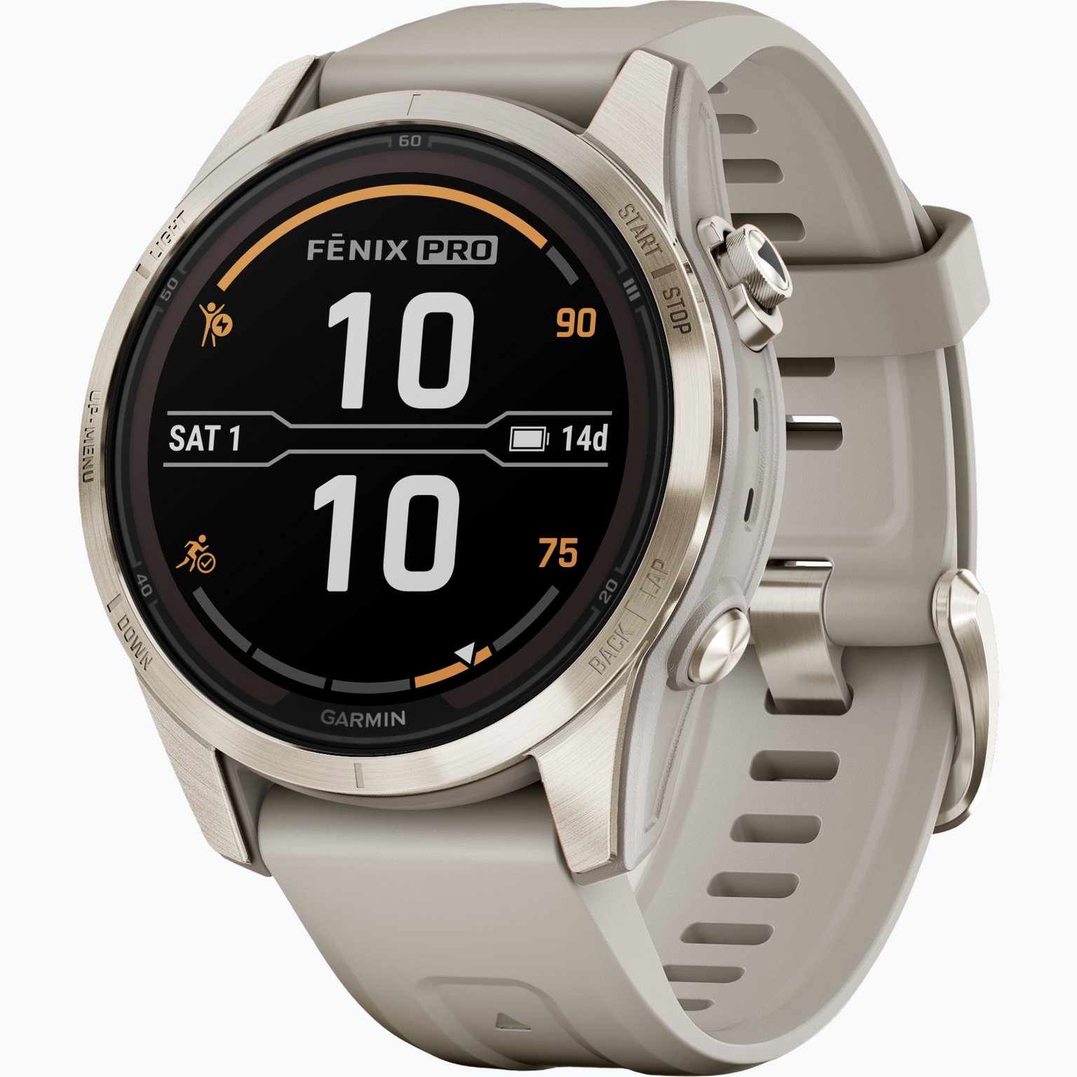 Garmin Fenix 7S Pro Sapphire Solar träningsklocka Guld