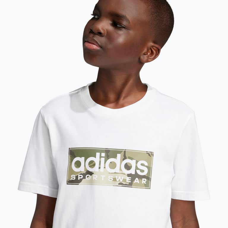 adidas Camo Linear JR t-shirt Vit