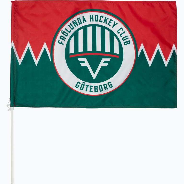 Frölunda Hockey Flagga med pinne 60x90cm Röd