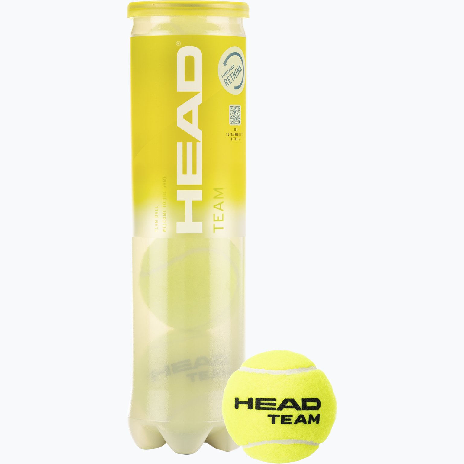 Head Team 4-pack tennisbollar Gul