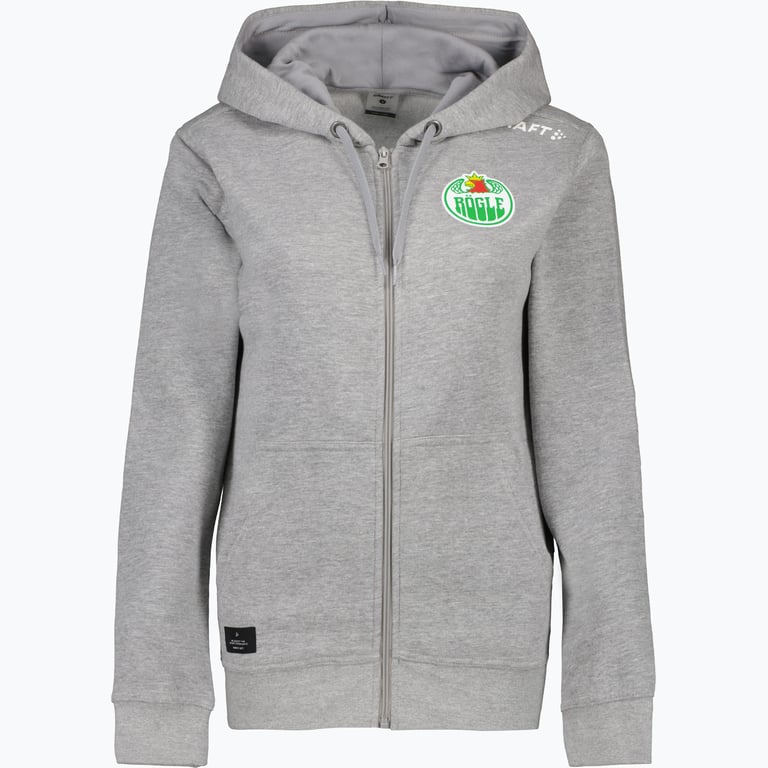 Rögle Logo Full-Zip W huvtröja Grå