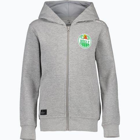 Rögle Logo Full-Zip JR huvtröja Grå