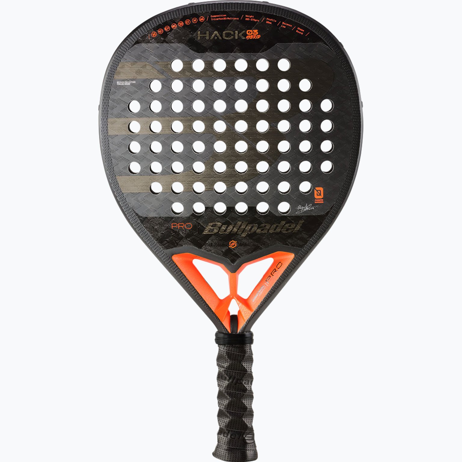 Bullpadel Hack 03 Hybrid 24 padelracket Svart