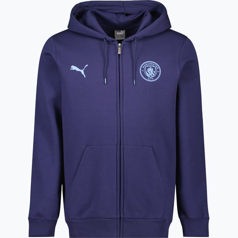 Puma Manchester City Essential Fleece huvtröja Blå