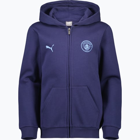 Puma Manchester City Essential Fleece JR huvtröja Blå