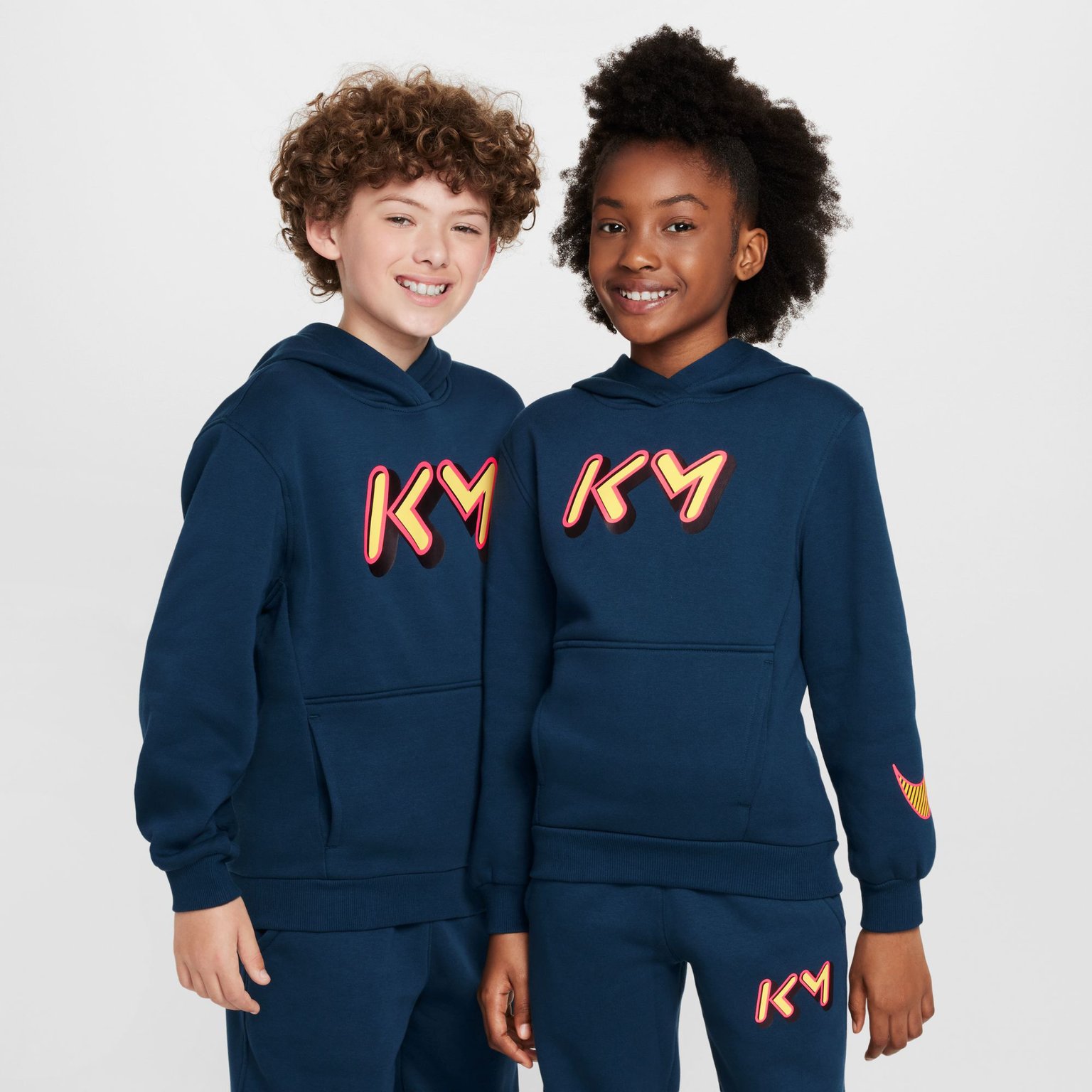 Nike Kylian Mbappé Fleece Club JR huvtröja Blå