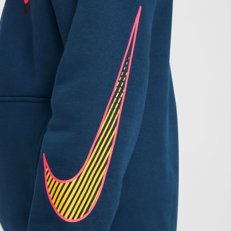 Nike Kylian Mbappé Fleece Club JR huvtröja Blå