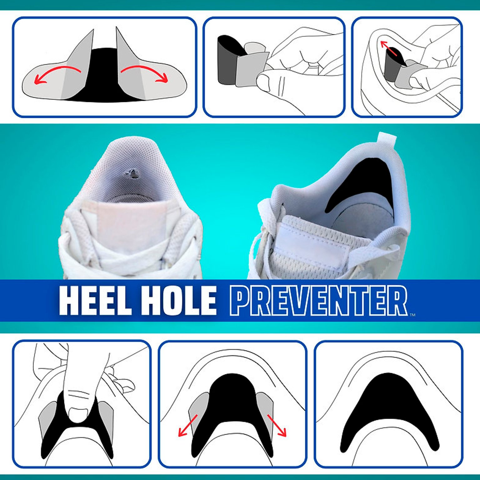 TRAINER ARMOUR Heel Hole Preventer lagningskit Vit