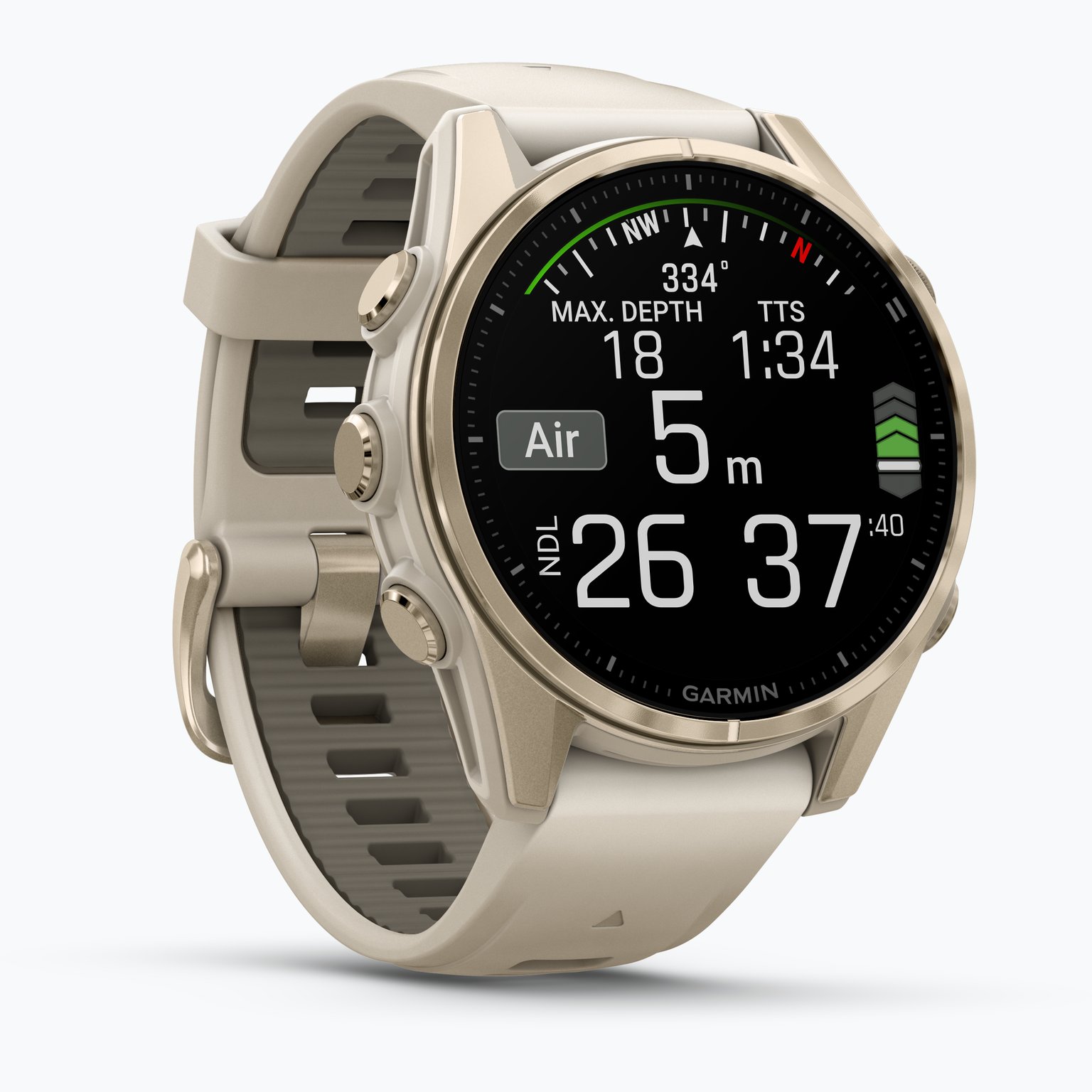 Garmin Fenix 8 43 mm AMOLED träningsklocka Guld