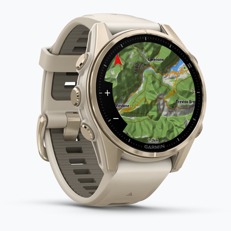 Garmin Fenix 8 43 mm AMOLED träningsklocka Guld