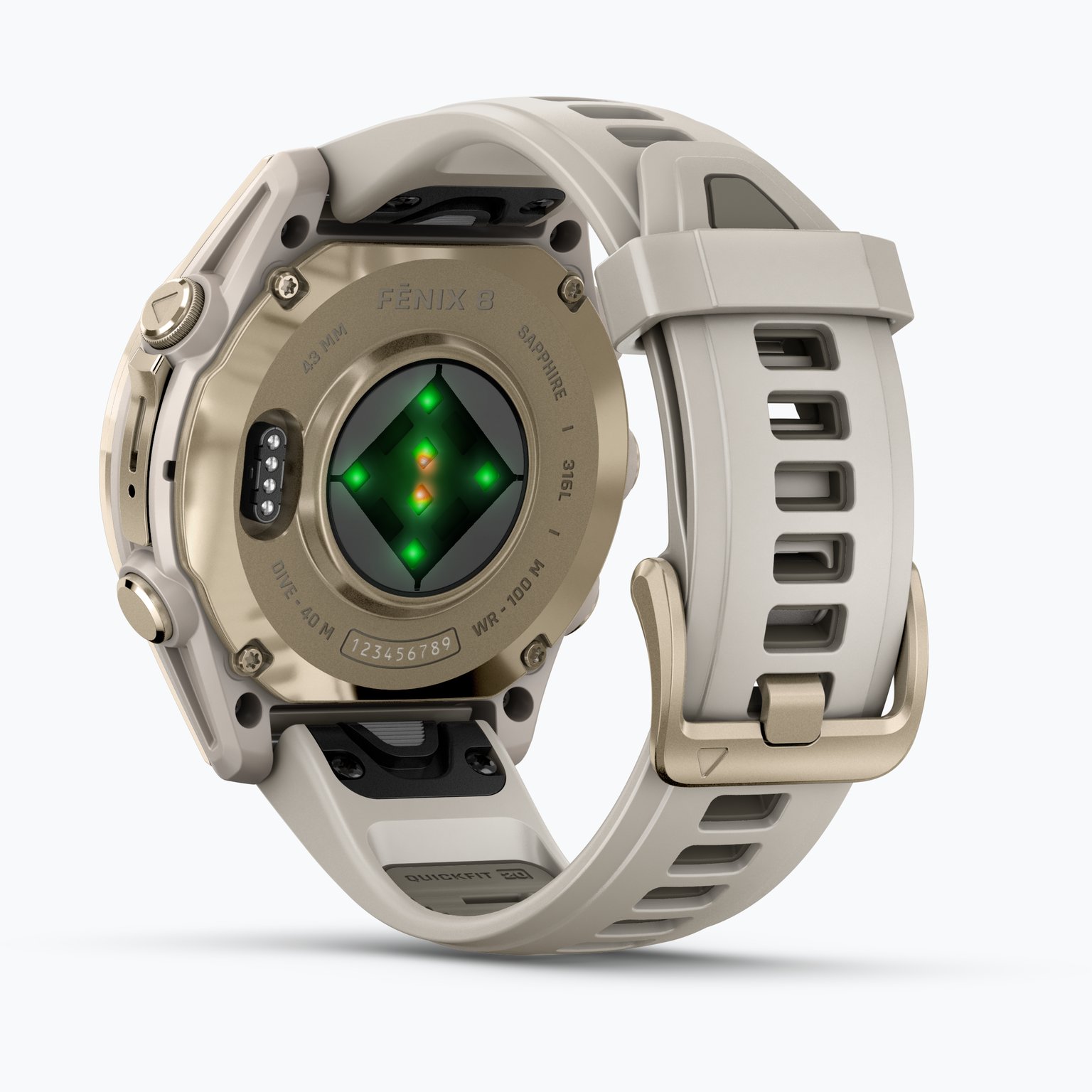 Garmin Fenix 8 43 mm AMOLED träningsklocka Guld