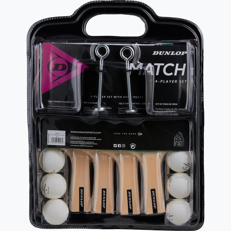 Dunlop Match 4-pack pingisset Flerfärgad