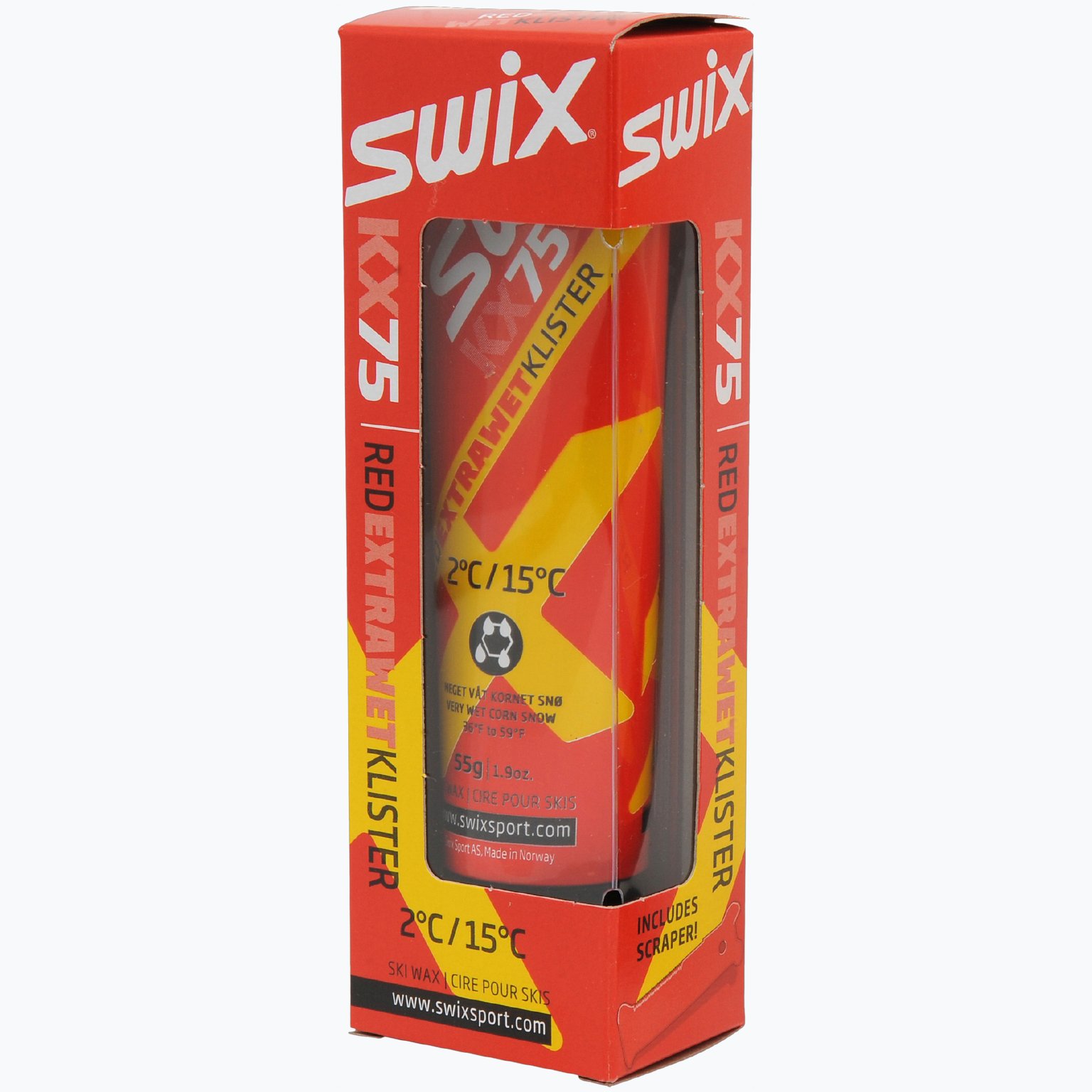 Swix KX75 RÖD Extra Wet  +2C/+12C ,55g klistervalla Röd