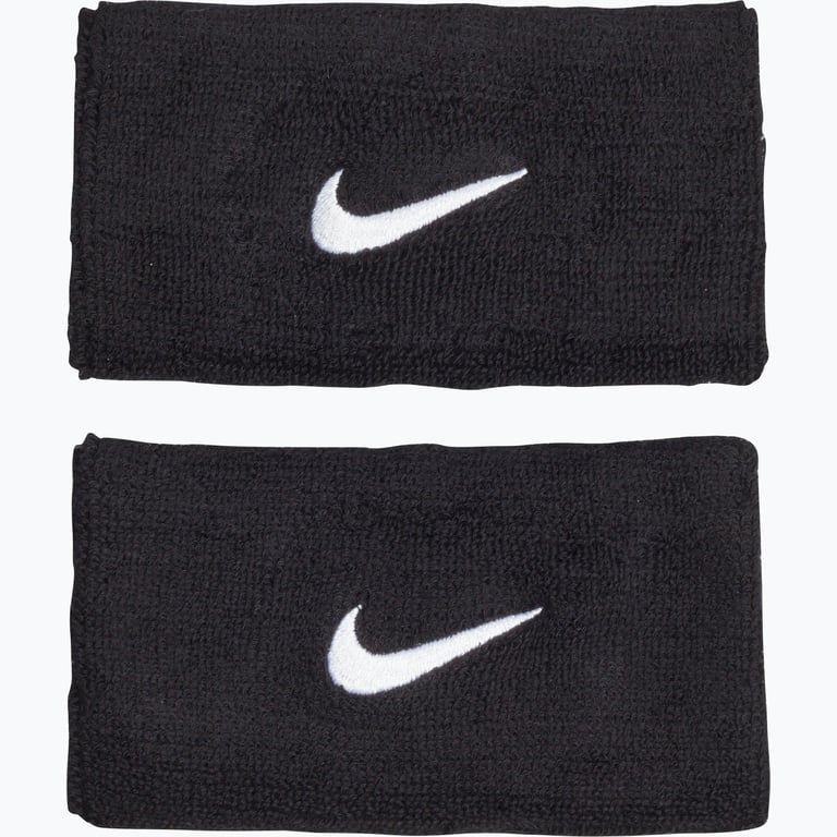 Nike Swoosh doublewide wristband handledsband 2-pack Svart