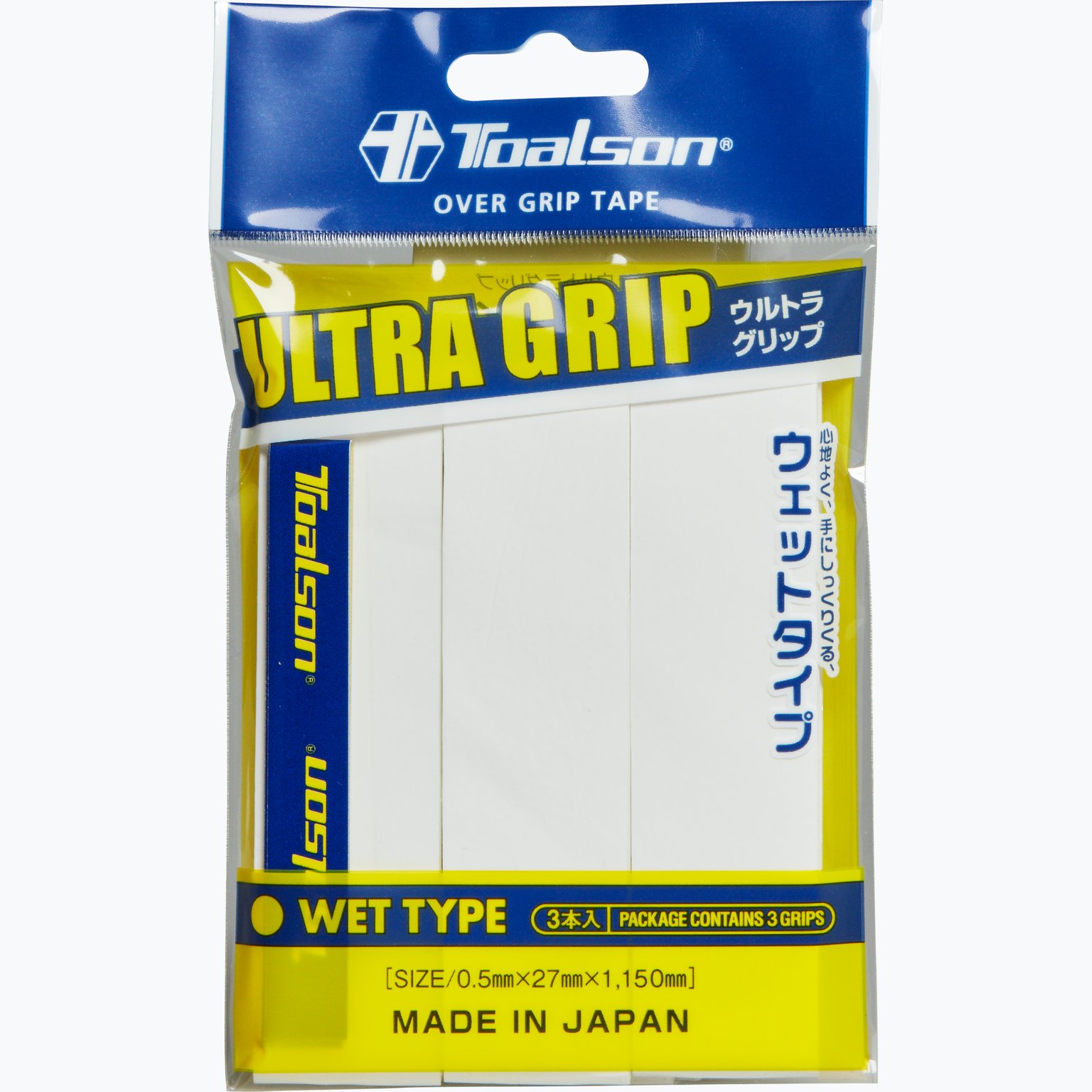 TOALSON Ultra grip overgrip 3-pack Grepplinda Vit