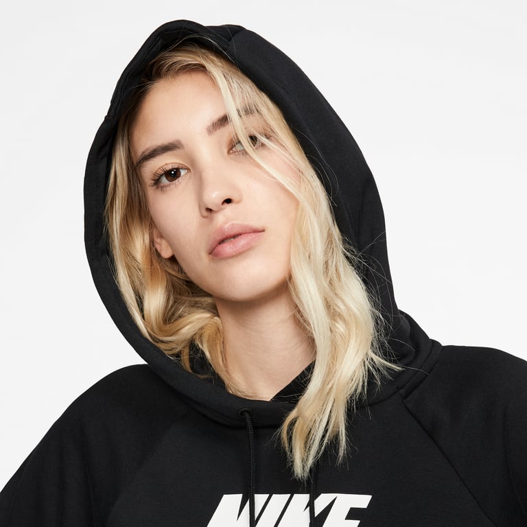 Nike NSW Essential W Fleece PO huvtröja Svart