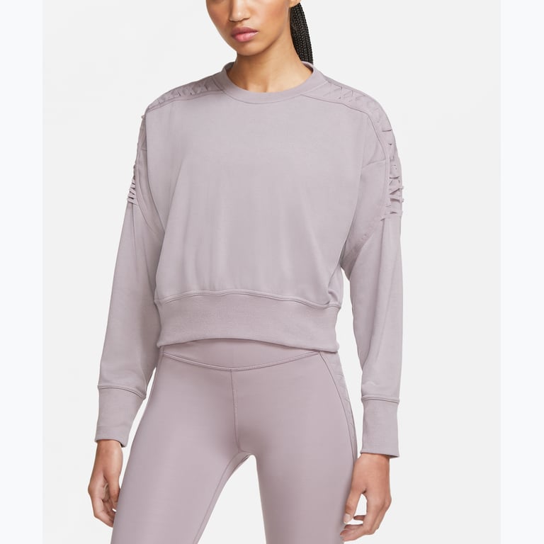 Nike W Therma Cropped Fleece collegetröja Lila