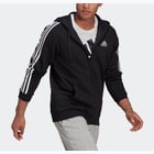 förhandsvisning ikon 1 för adidas Essentials Fleece 3-Stripes Full-Zip huvtröja  Svart