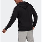 förhandsvisning ikon 2 för adidas Essentials Fleece 3-Stripes Full-Zip huvtröja  Svart