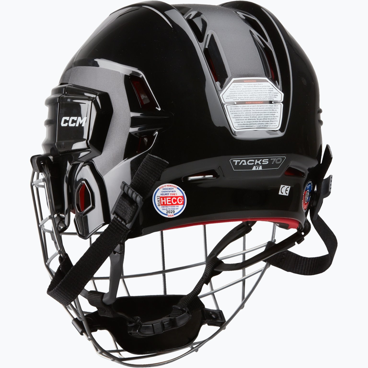 CCM Hockey Tacks 70 HTC YTH hockeyhjälm Svart