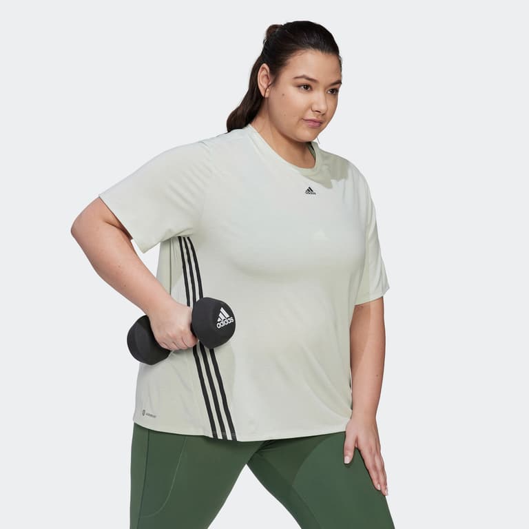 adidas Icons 3-Stripes Plus Size träningst-shirt Grön